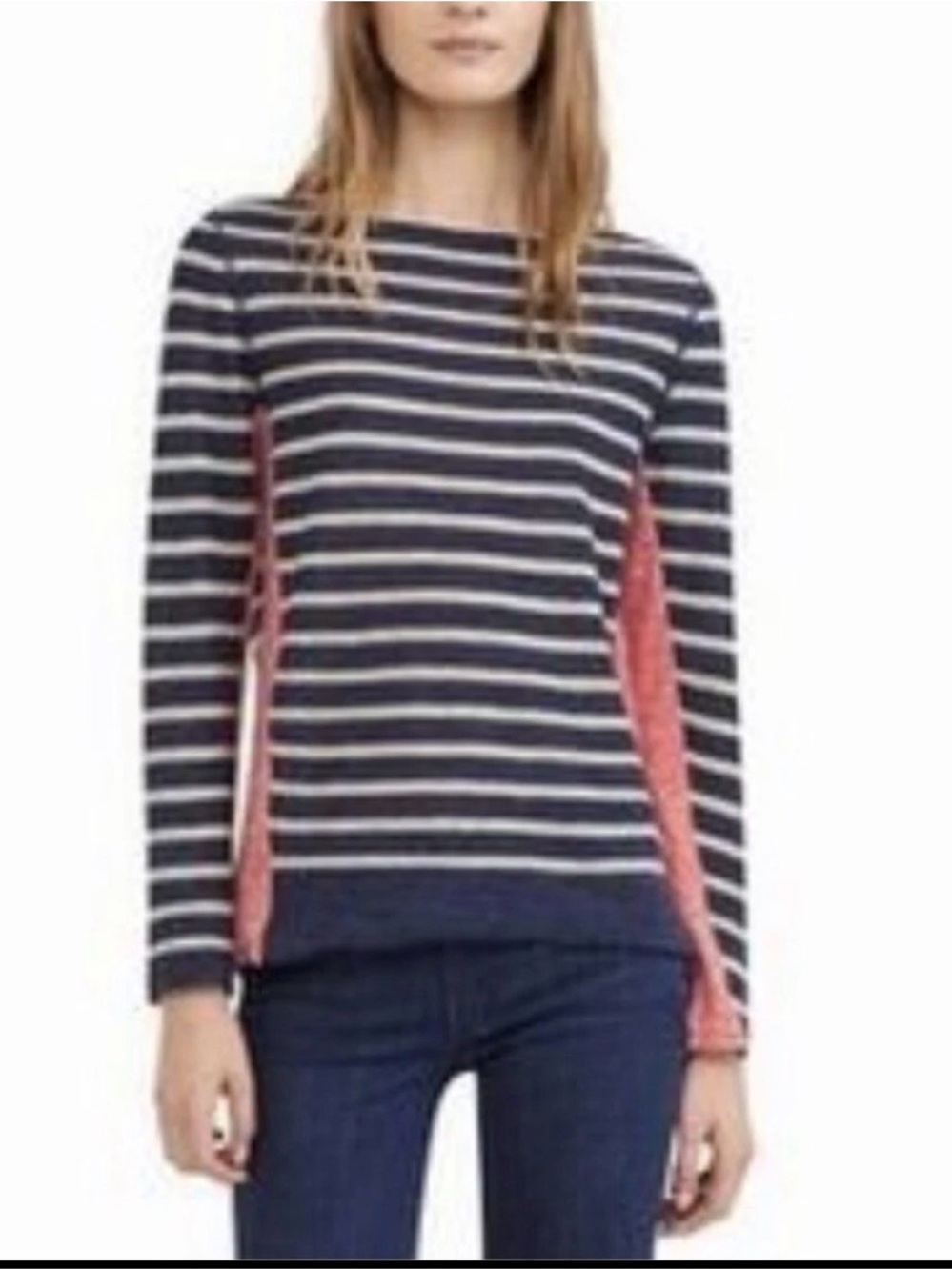 Tory Burch linen striped sweater size medium